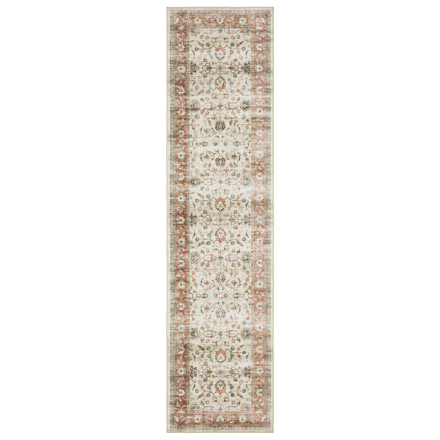 Sumter Ivory Orange Traditional Oriental Indoor Rug