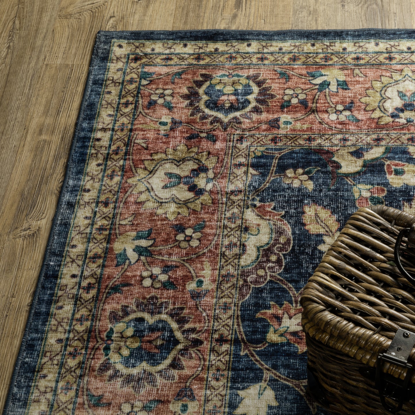 Sumter Blue Rust Traditional Oriental Indoor Rug