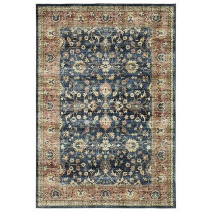 Sumter Blue Rust Traditional Oriental Indoor Rug