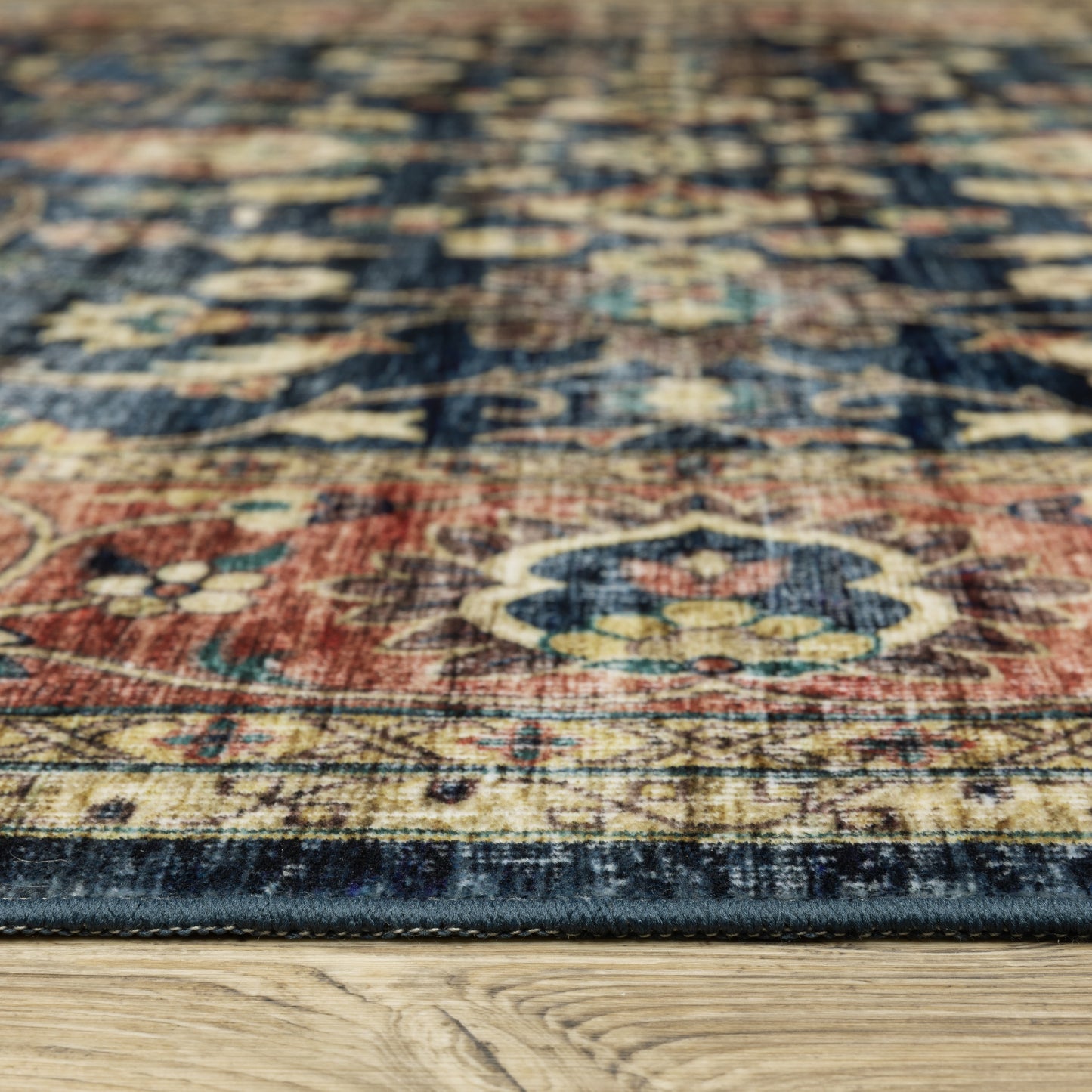 Sumter Blue Rust Traditional Oriental Indoor Rug