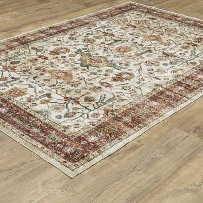 Sumter Ivory Red Traditional Oriental Indoor Rug