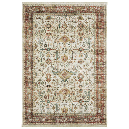 Sumter Ivory Red Traditional Oriental Indoor Rug