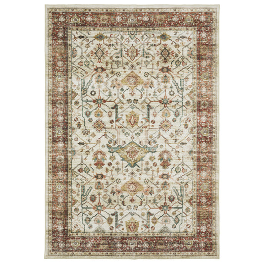 Sumter Ivory Red Traditional Oriental Indoor Rug