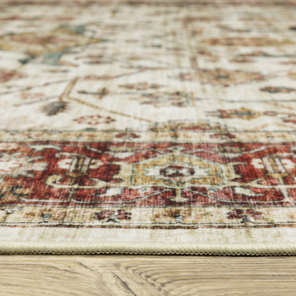 Sumter Ivory Red Traditional Oriental Indoor Rug