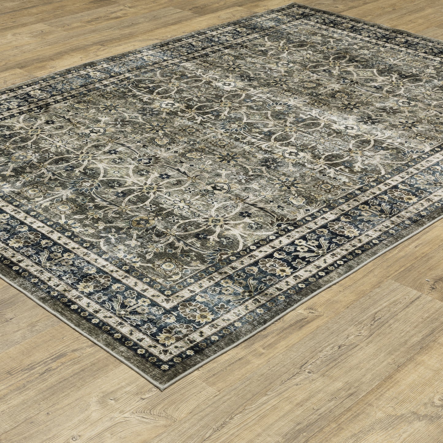 Sumter Grey Blue Traditional Oriental Indoor Rug