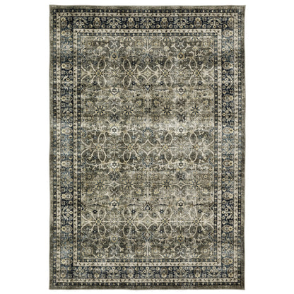 Sumter Grey Blue Traditional Oriental Indoor Rug