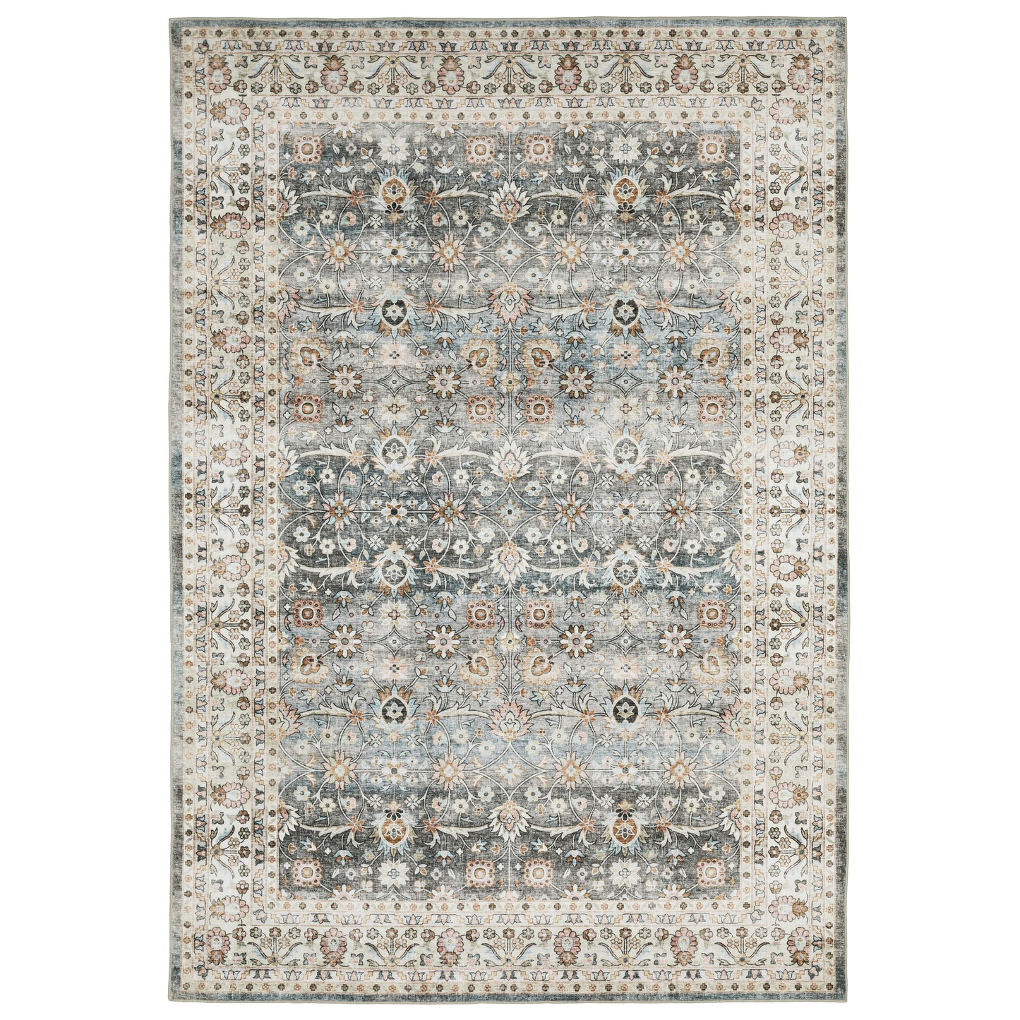 Sumter Grey Ivory Traditional Oriental Indoor Rug