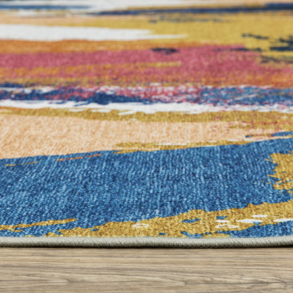 Sumter Blue Gold Modern & Contemporary Abstract Indoor Rug