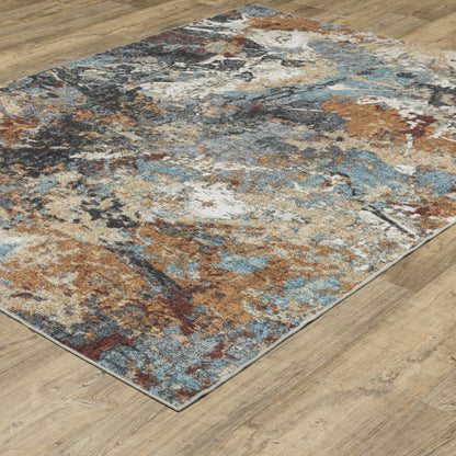 Sumter Blue Rust Modern & Contemporary Abstract Indoor Rug