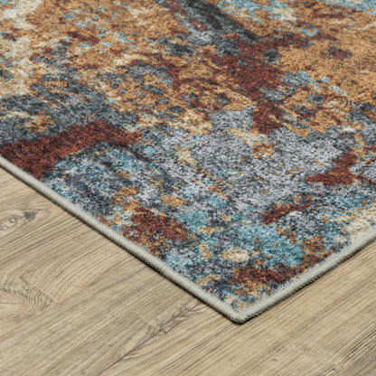 Sumter Blue Rust Modern & Contemporary Abstract Indoor Rug