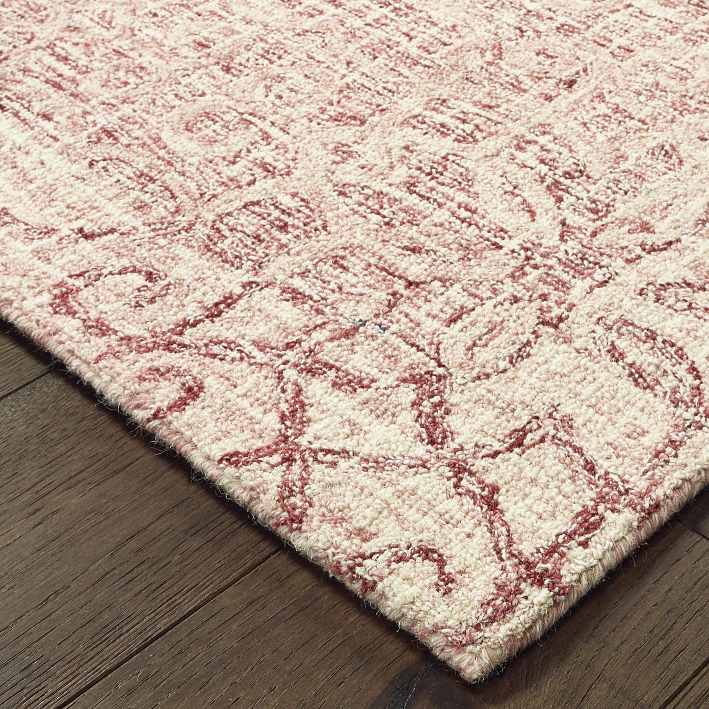 Tallavera Pink Ivory Transitional Geometric Indoor Rug