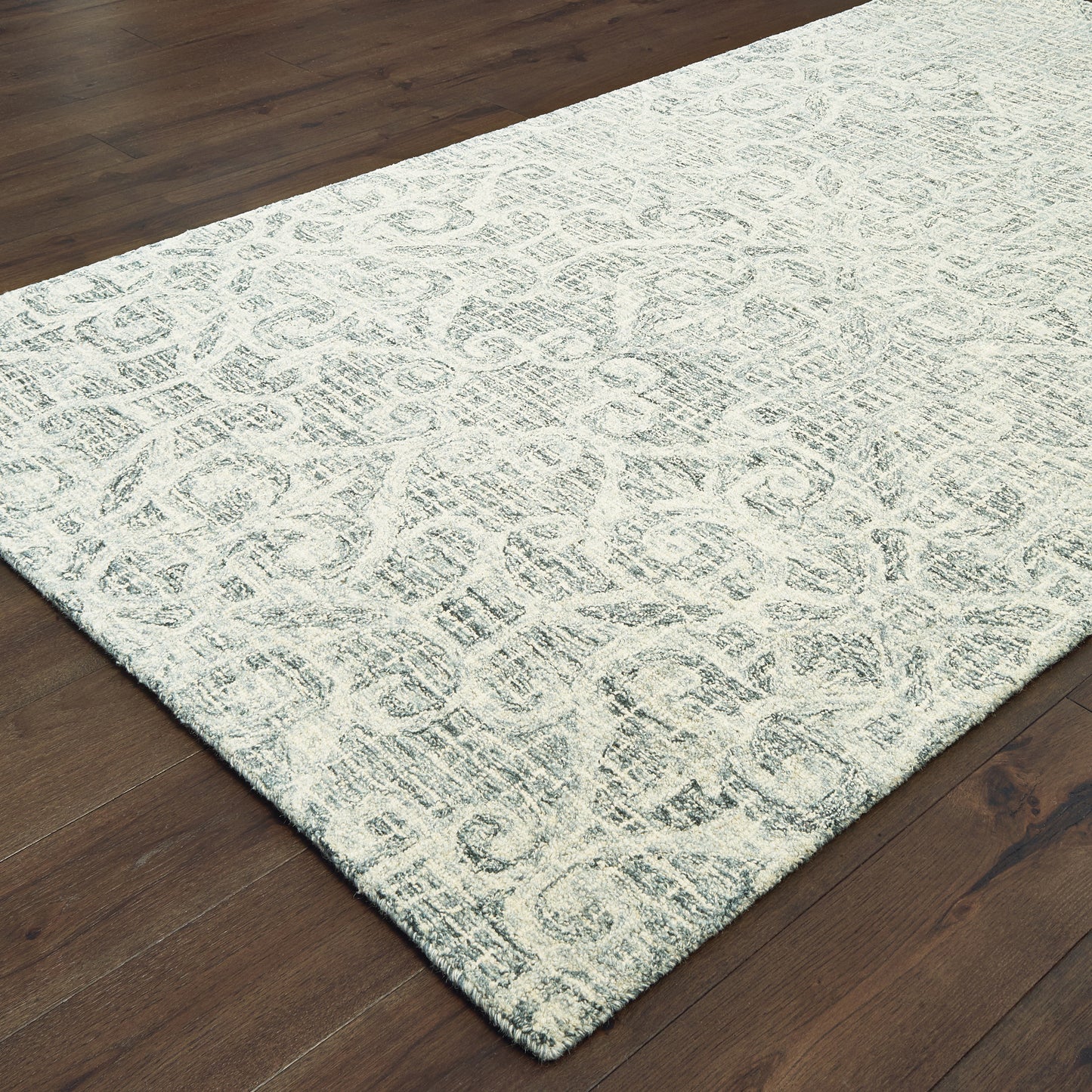 Tallavera Grey Ivory Transitional Geometric Indoor Rug