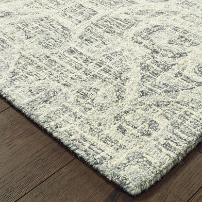 Tallavera Grey Ivory Transitional Geometric Indoor Rug