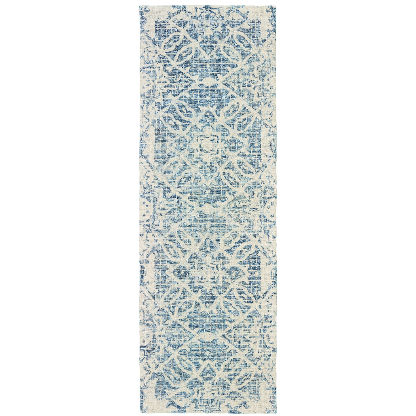 Tallavera Blue Ivory Transitional Geometric Indoor Rug