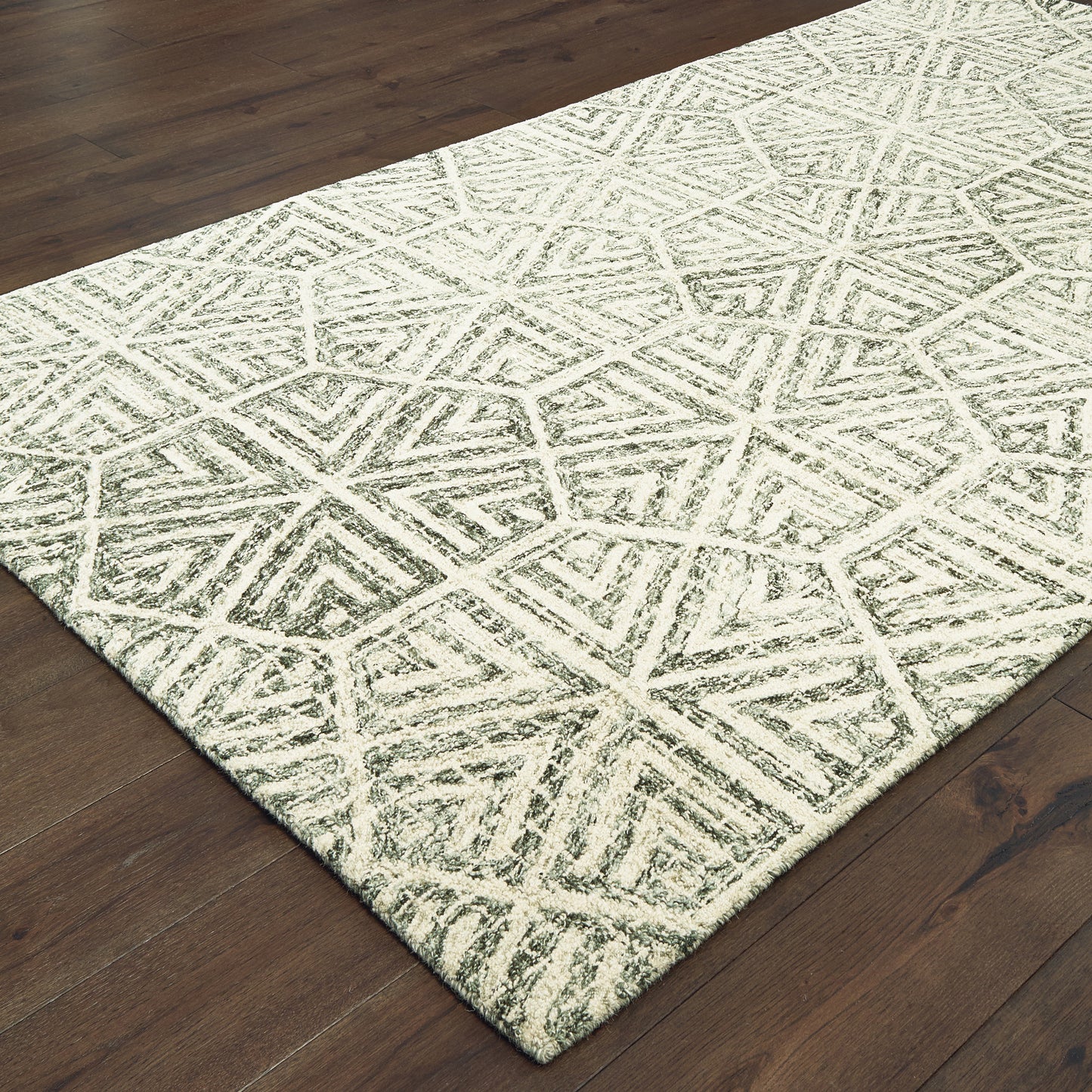 Tallavera Grey Ivory Transitional Geometric Indoor Rug