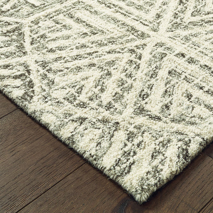 Tallavera Grey Ivory Transitional Geometric Indoor Rug