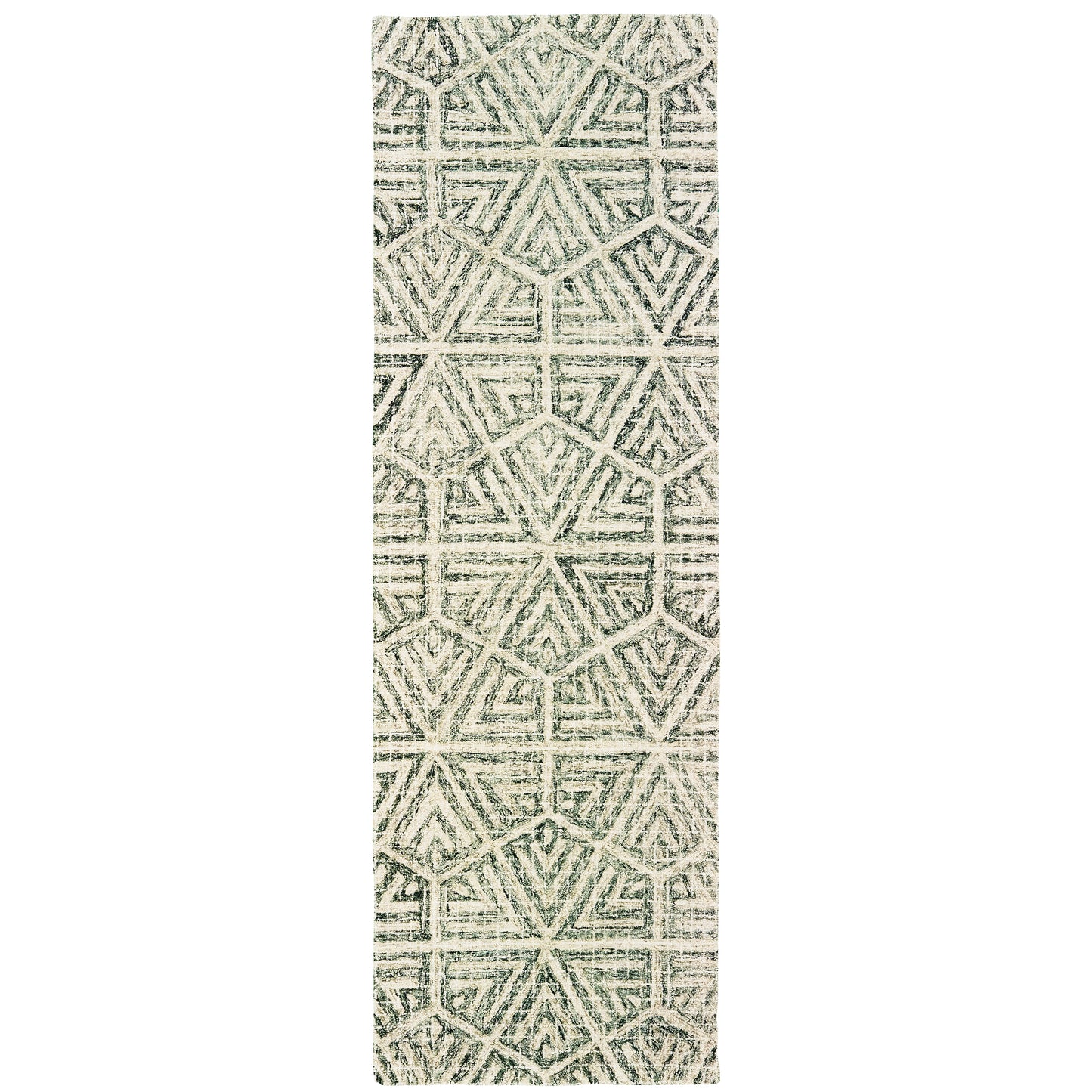 Tallavera Grey Ivory Transitional Geometric Indoor Rug