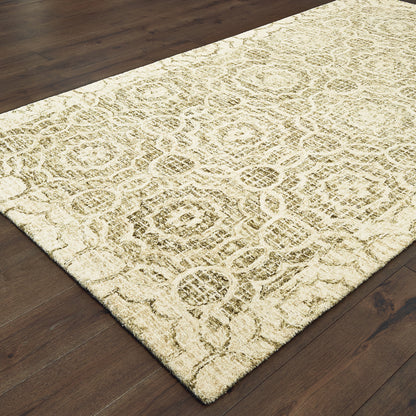 Tallavera Green Ivory Transitional Geometric Indoor Rug