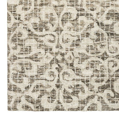 Tallavera Brown Ivory Transitional Floral Indoor Rug