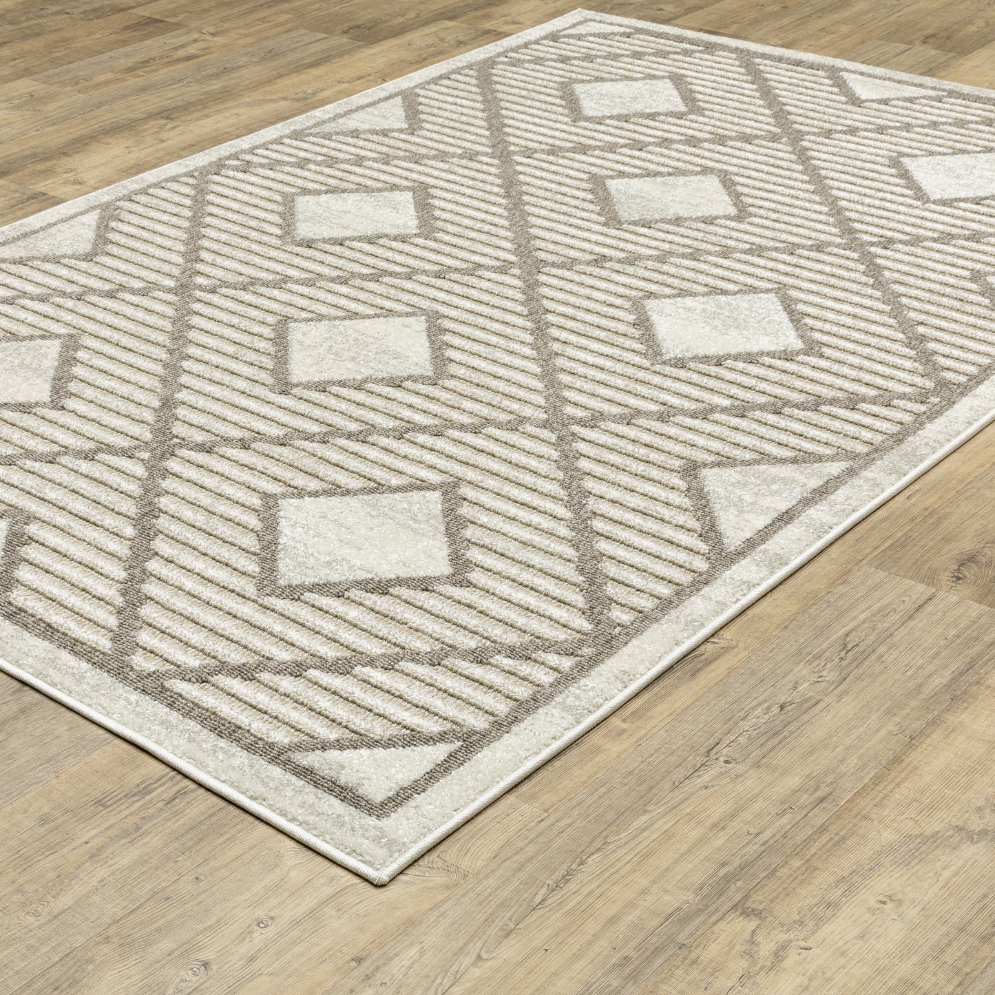 Tangier Beige Grey Global Geometric Indoor Rug