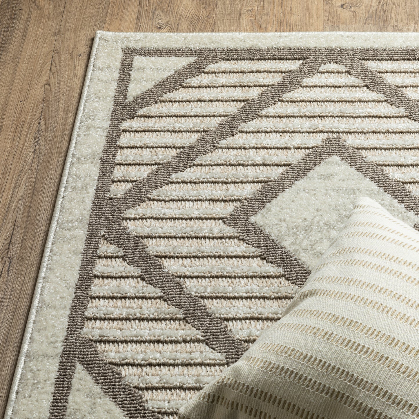 Tangier Beige Grey Global Geometric Indoor Rug