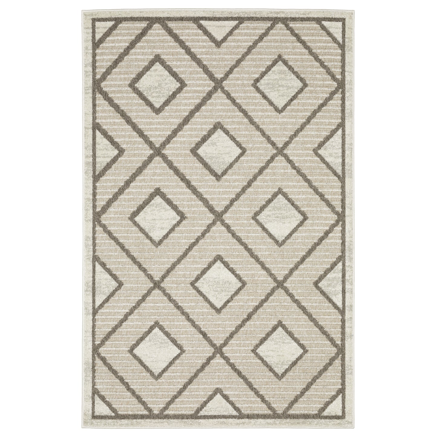 Tangier Beige Grey Global Geometric Indoor Rug