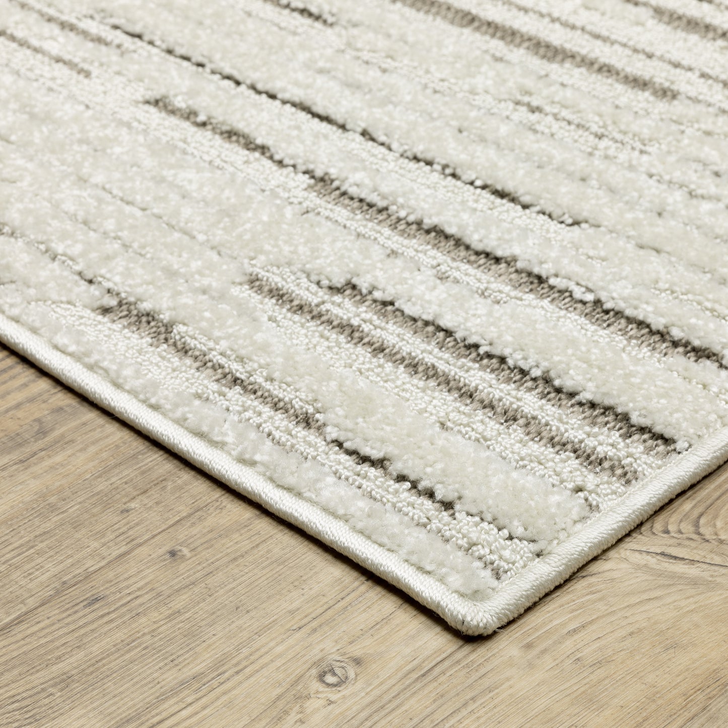 Tangier Ivory Brown Global Striped Indoor Rug