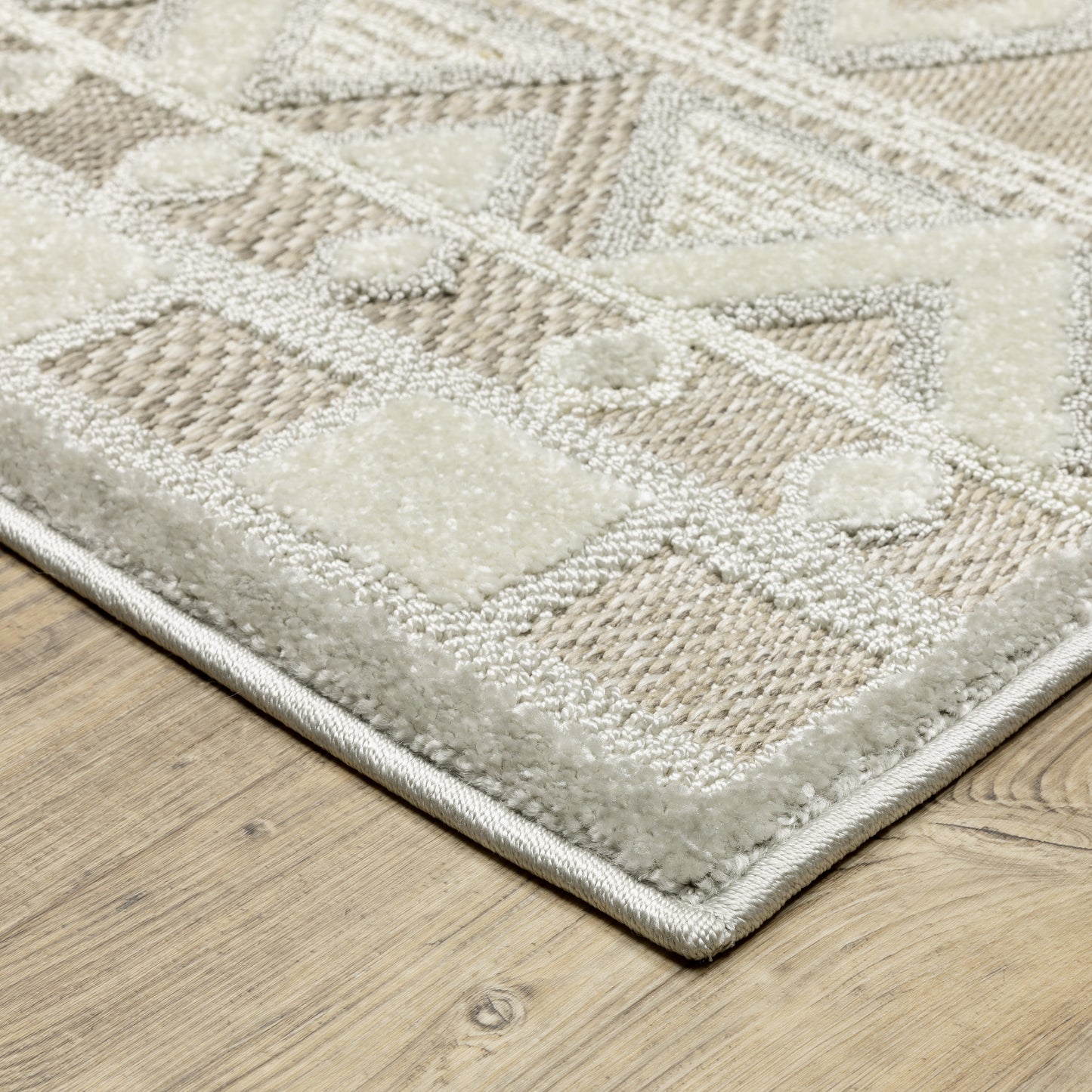 Tangier Beige Grey Global Geometric Indoor Rug