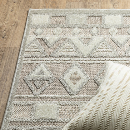 Tangier Beige Grey Global Geometric Indoor Rug