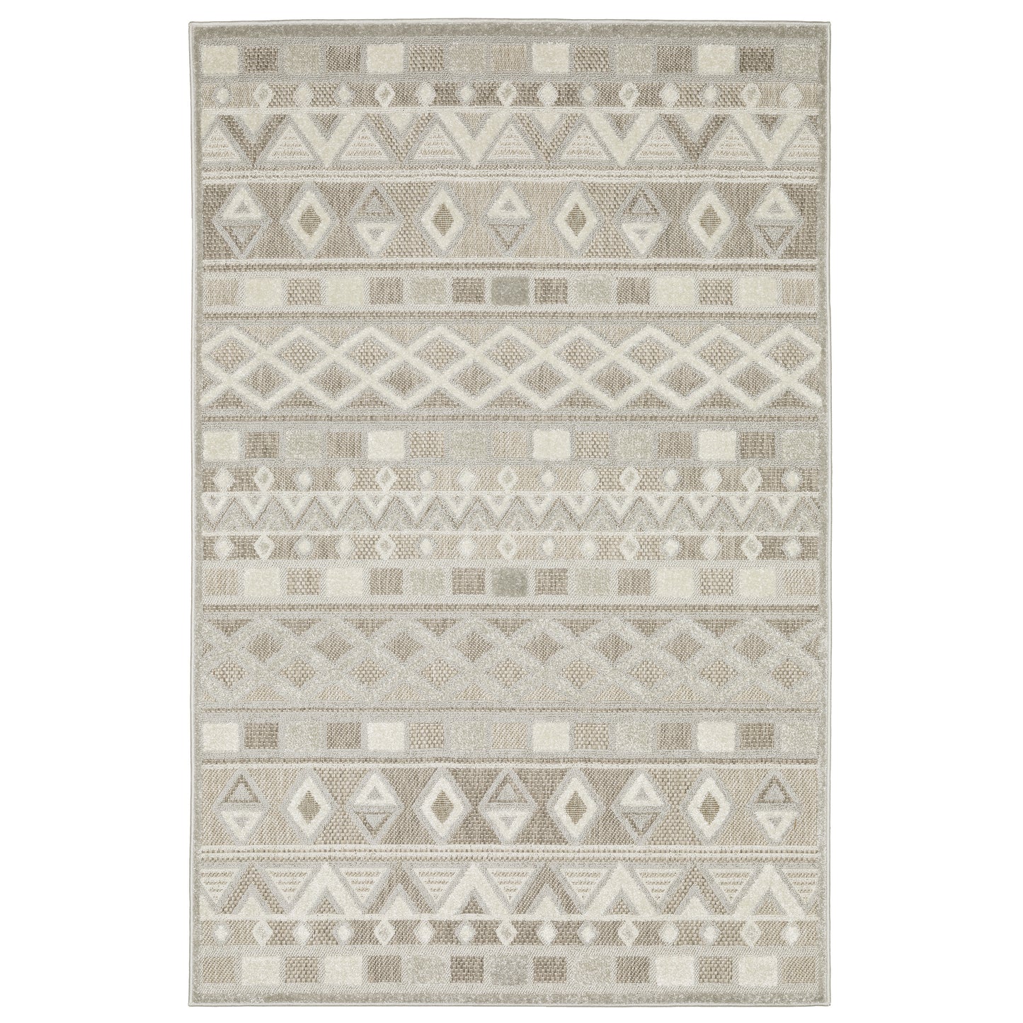 Tangier Beige Grey Global Geometric Indoor Rug