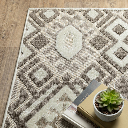 Tangier Brown Beige Global Southwest/Lodge Indoor Rug