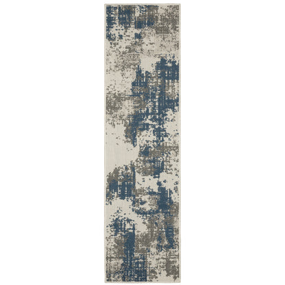 Torrey Light Grey Blue Modern & Contemporary Abstract Indoor/Outdoor Rug