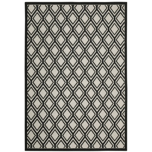 Torrey Light Grey Black Casual Geometric Indoor/Outdoor Rug