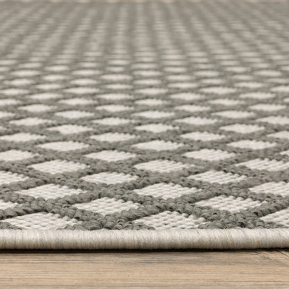 Torrey Light Grey Grey Casual Geometric Indoor/Outdoor Rug