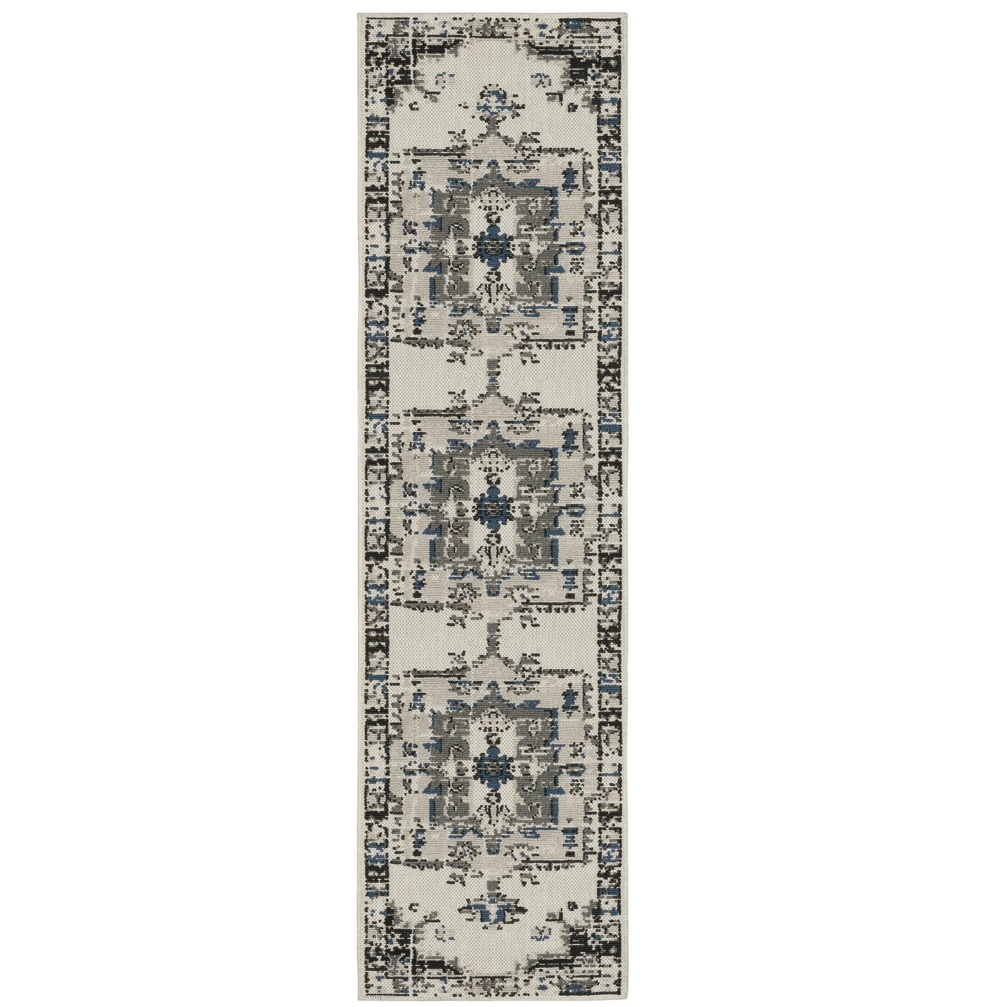 Torrey Light Grey Grey Traditional Oriental Indoor/Outdoor Rug