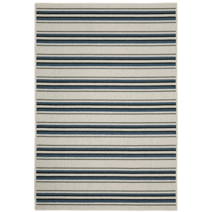 Torrey Light Grey Blue Casual Geometric Indoor/Outdoor Rug