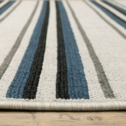 Torrey Light Grey Blue Casual Geometric Indoor/Outdoor Rug