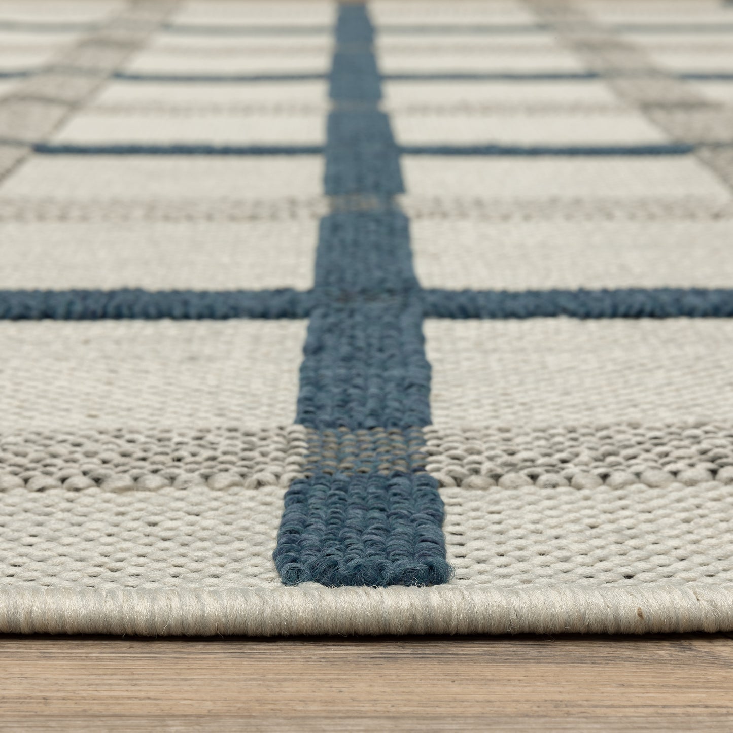 Torrey Light Grey Blue Casual Geometric Indoor/Outdoor Rug