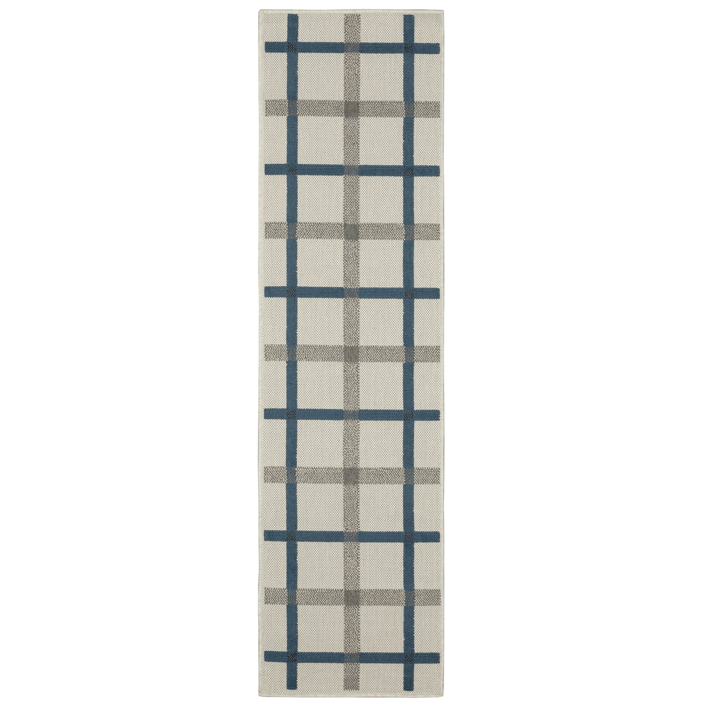 Torrey Light Grey Blue Casual Geometric Indoor/Outdoor Rug