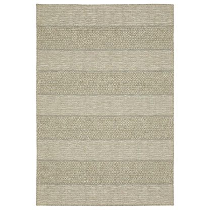 Tortuga Tan Beige Casual Striped Ulimate Performance - Indoor/Outdoor Rug