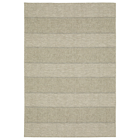 Tortuga Tan Beige Casual Striped Ulimate Performance - Indoor/Outdoor Rug