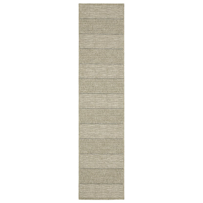 Tortuga Tan Beige Casual Striped Ulimate Performance - Indoor/Outdoor Rug