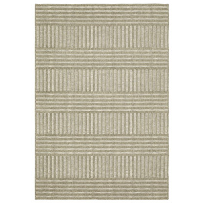 Tortuga Tan Light Brown Casual Striped Ulimate Performance - Indoor/Outdoor Rug