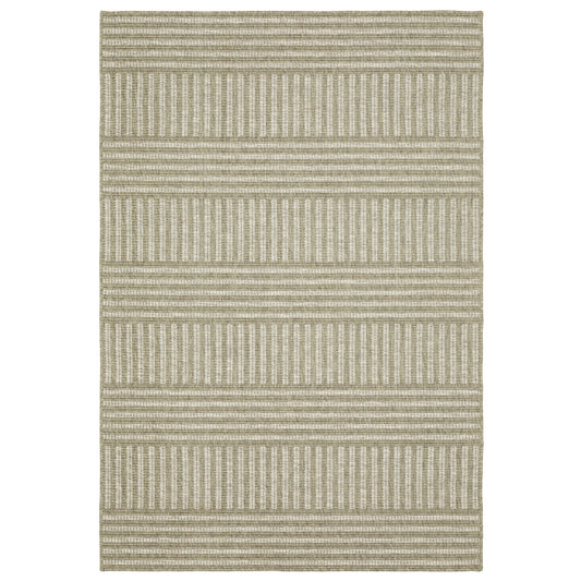 Tortuga Tan Light Brown Casual Striped Ulimate Performance - Indoor/Outdoor Rug