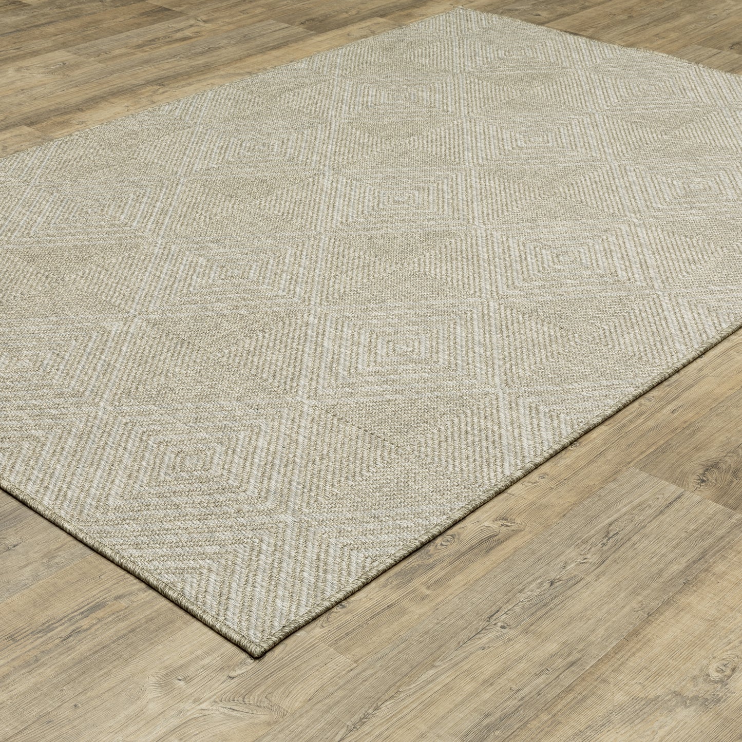 Tortuga Tan Beige Casual Geometric Ulimate Performance - Indoor/Outdoor Rug