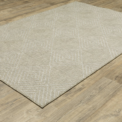 Tortuga Tan Beige Casual Geometric Ulimate Performance - Indoor/Outdoor Rug