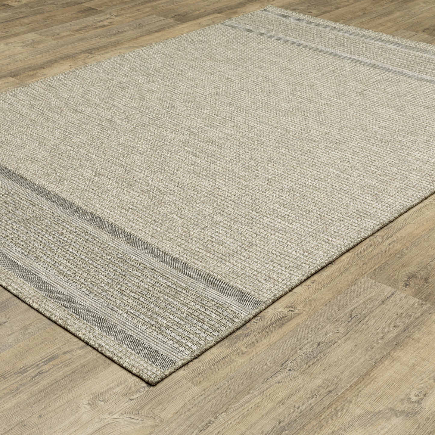 Tortuga Tan Black Casual Border Ulimate Performance - Indoor/Outdoor Rug