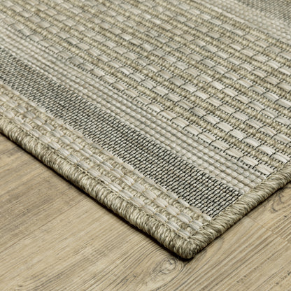 Tortuga Tan Black Casual Border Ulimate Performance - Indoor/Outdoor Rug