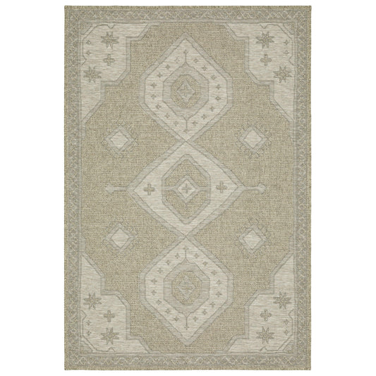 Tortuga Tan Black Traditional Medallion Ulimate Performance - Indoor/Outdoor Rug