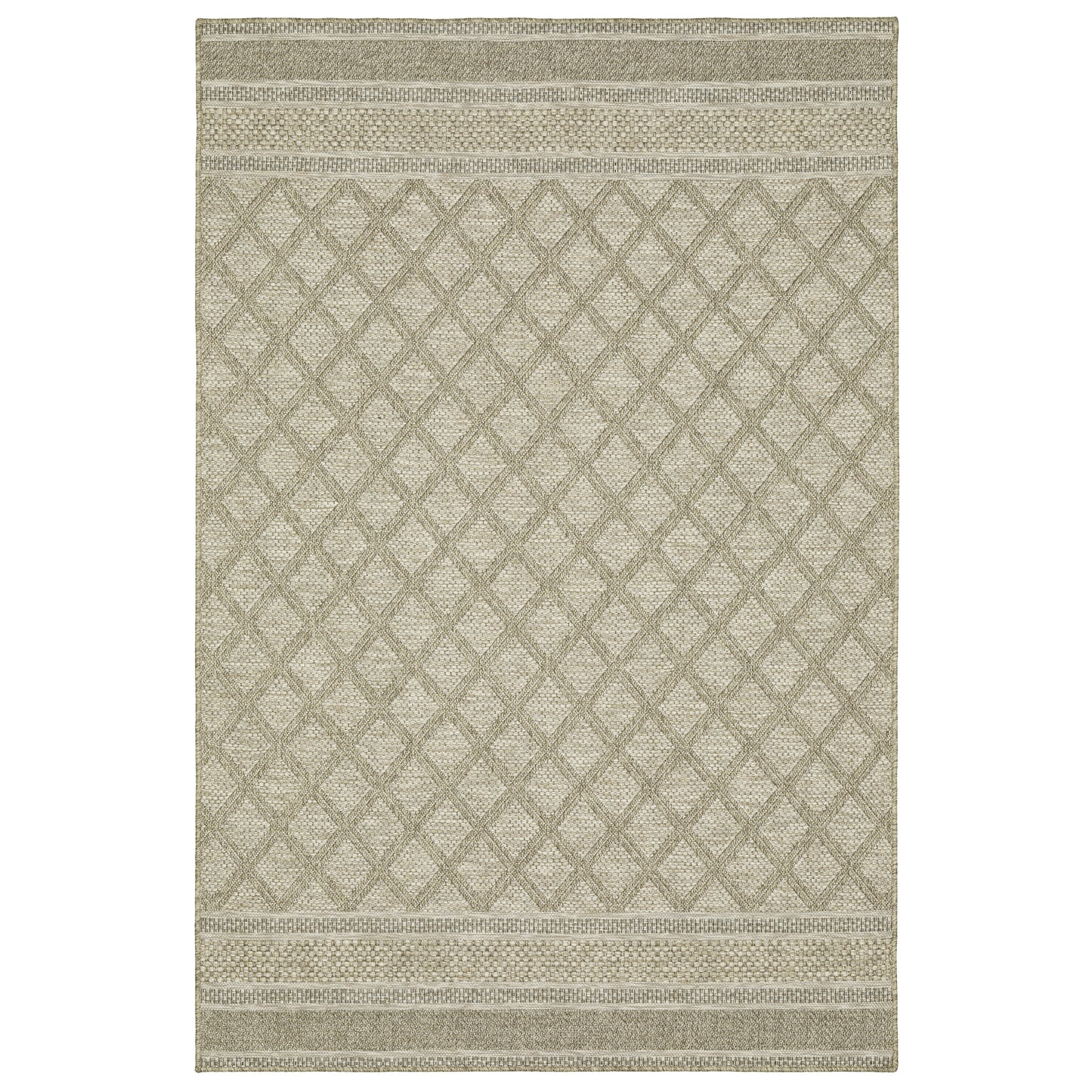 Tortuga Tan Black Casual Lattice Ulimate Performance - Indoor/Outdoor Rug